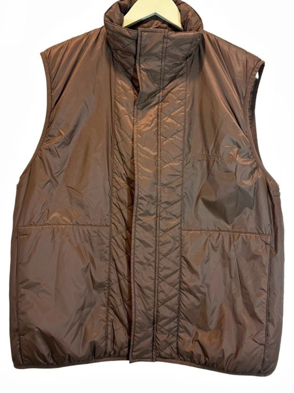 Beretta Quilted Men’s Sz M Unisex Quilted Vest Brown Italian Like New